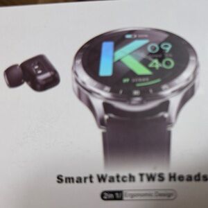 Man / Women’s Outdoor Smart Watch-1.39 Inch HD earbuds inside by watch. White